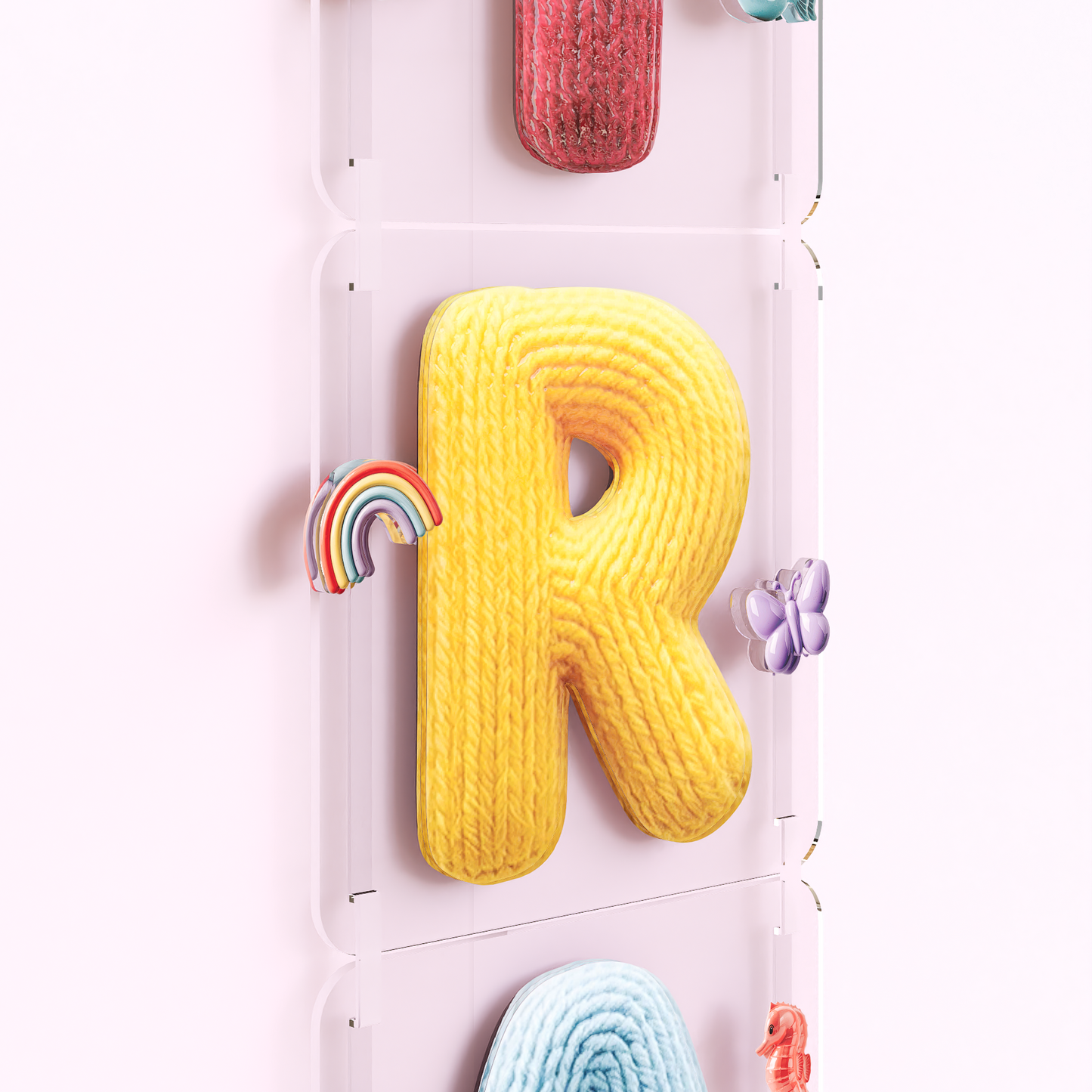 Personalized name vertical hanging - Knitted look