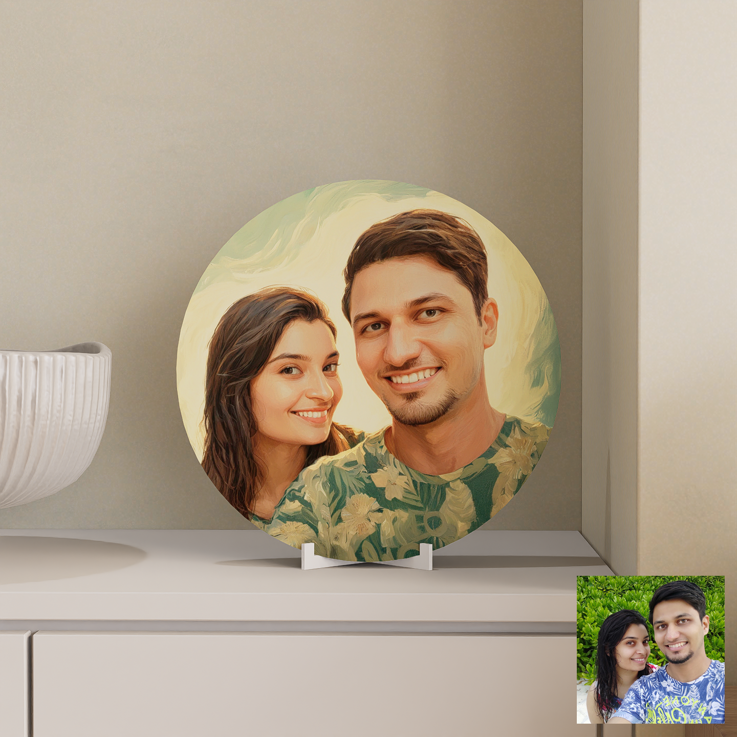 Personalized decor plate with stand