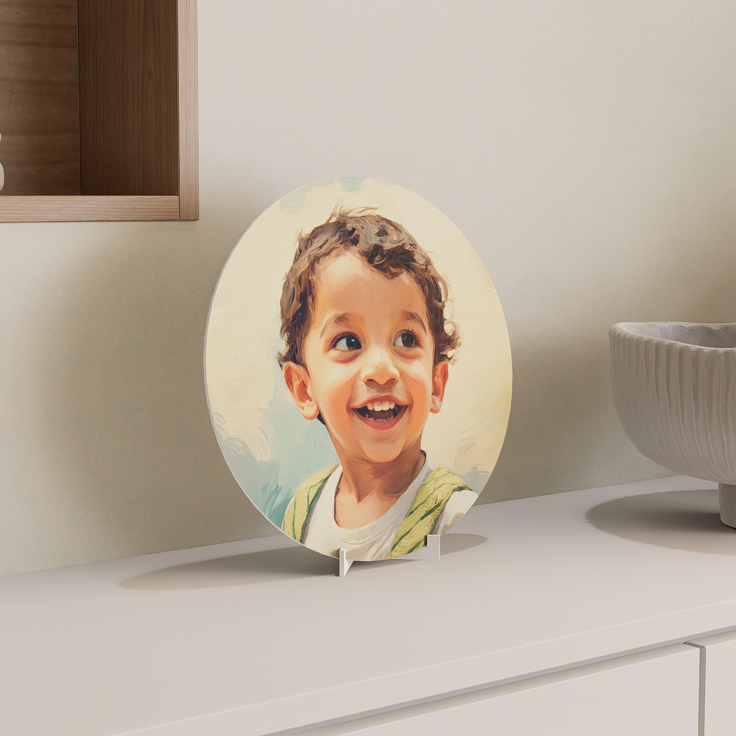 Personalized decor plate with stand