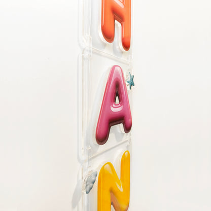 Personalized name vertical hanging - Ceramic look