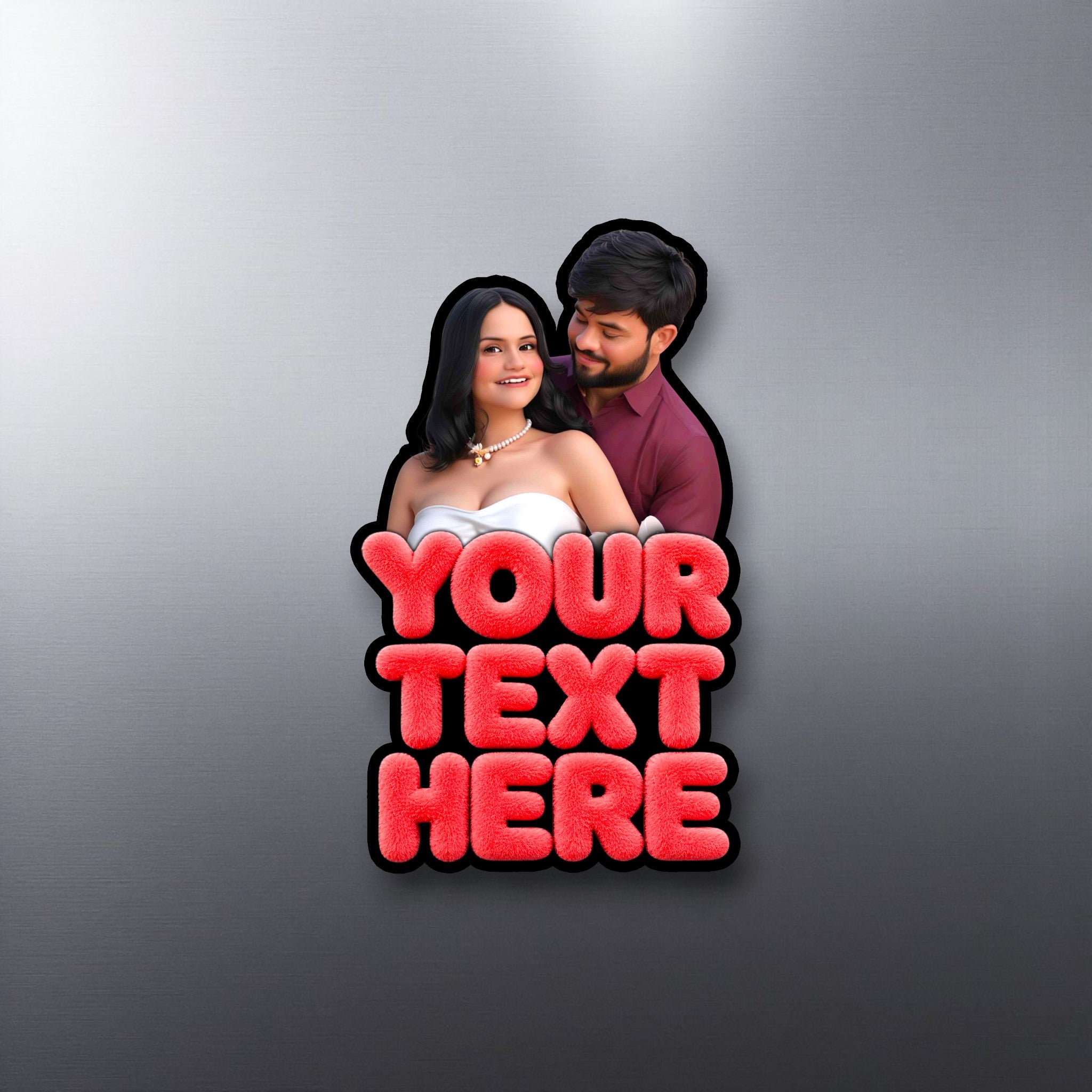 Personalized Fridge Magnet With Photo & Custom Text - Style 02