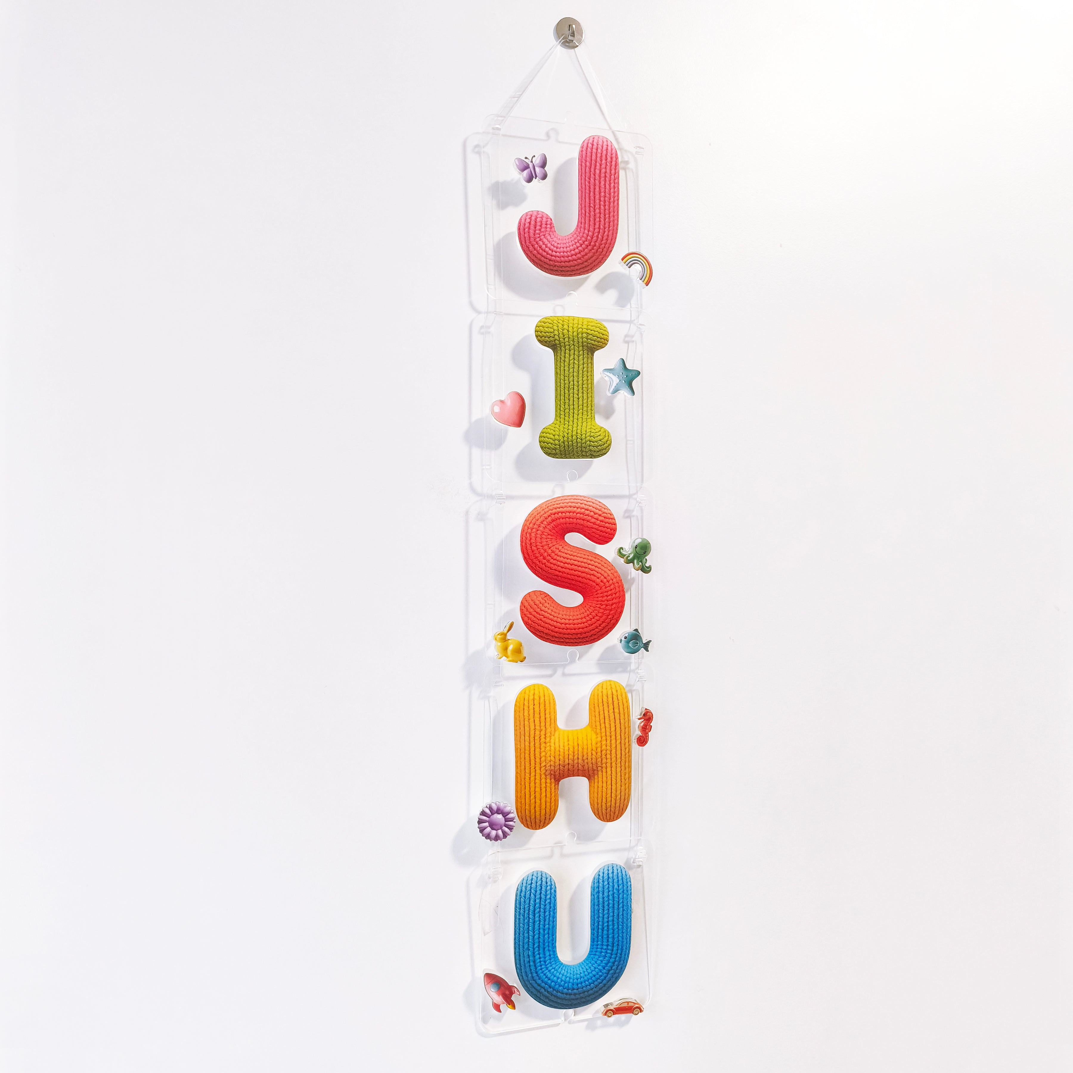 Kids nameplate vertical - Knitted look