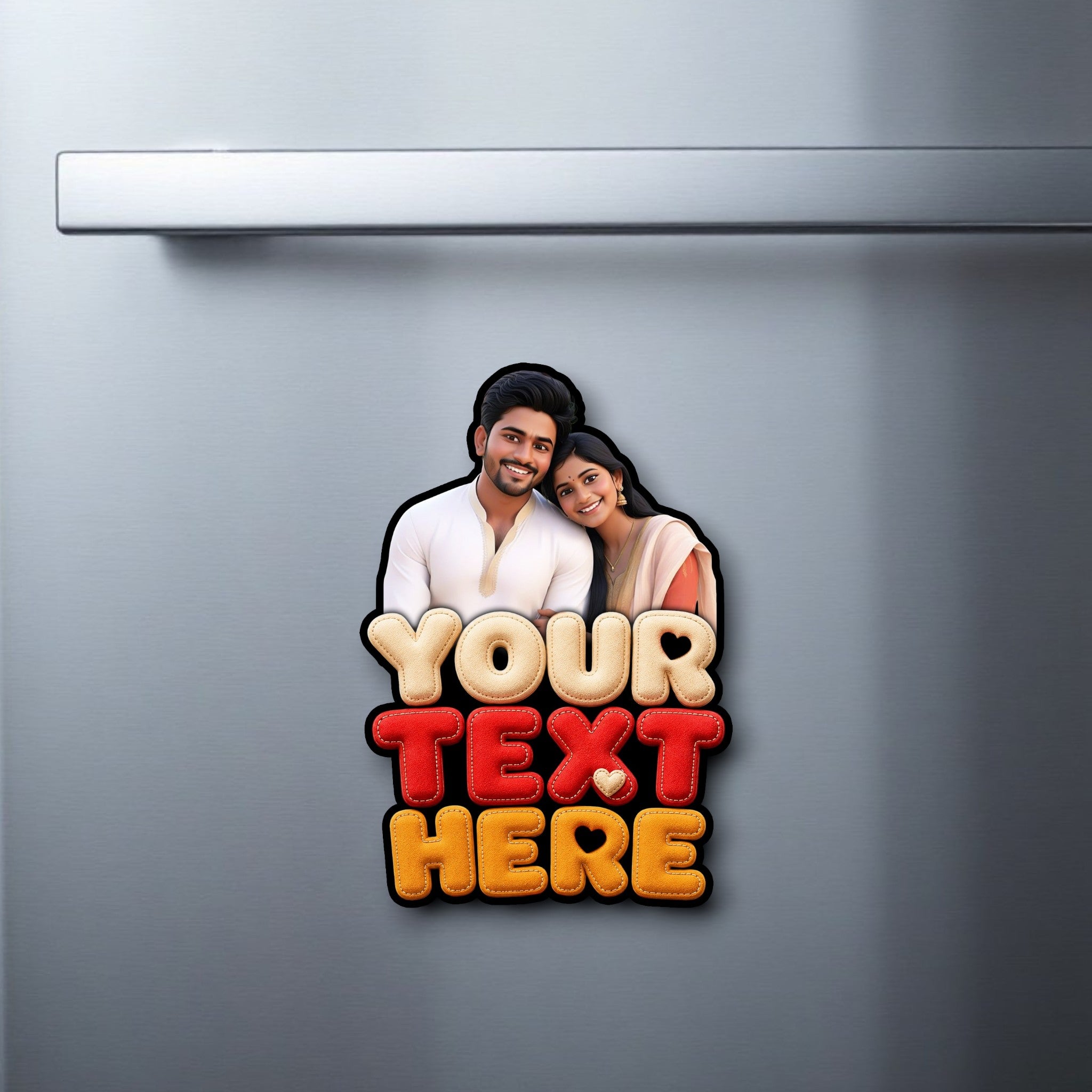 Personalized Fridge Magnet With Photo & Custom Text - Style 08