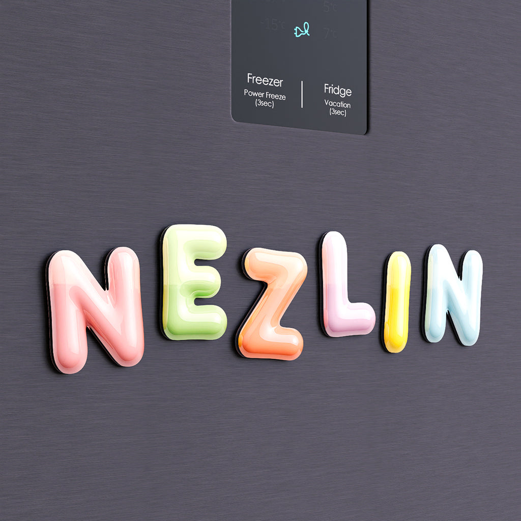 Kids nameplate fridge magnet - Ceramic look