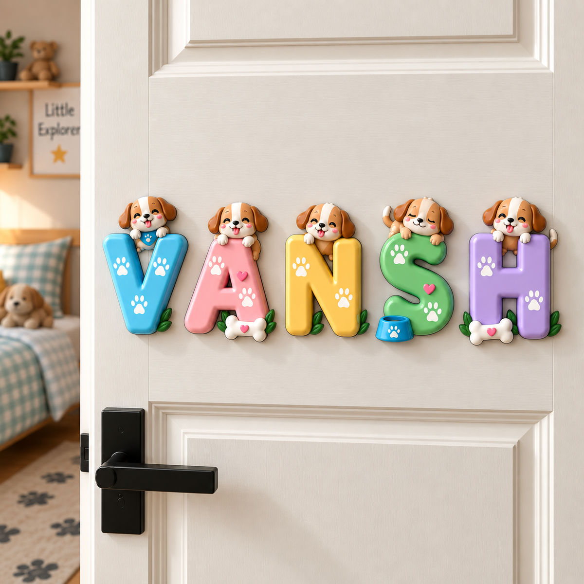 Stickable Personalized Kids’ Name Door Sign (3-inches height)