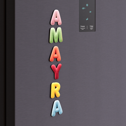 Name fridge magnet - Knitted look