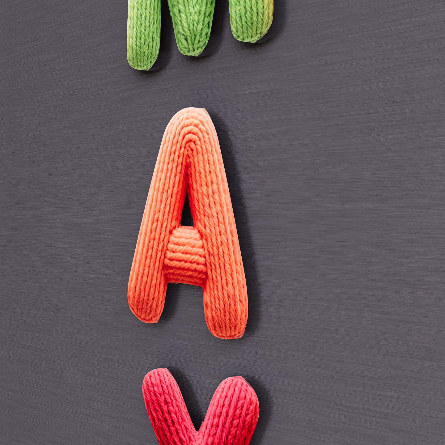 Name fridge magnet - Knitted look