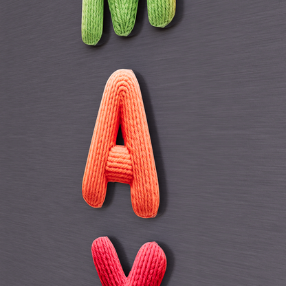 Name fridge magnet - Knitted look