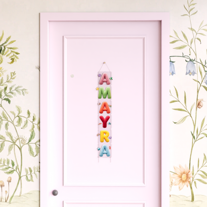 Personalized name vertical hanging - Knitted look