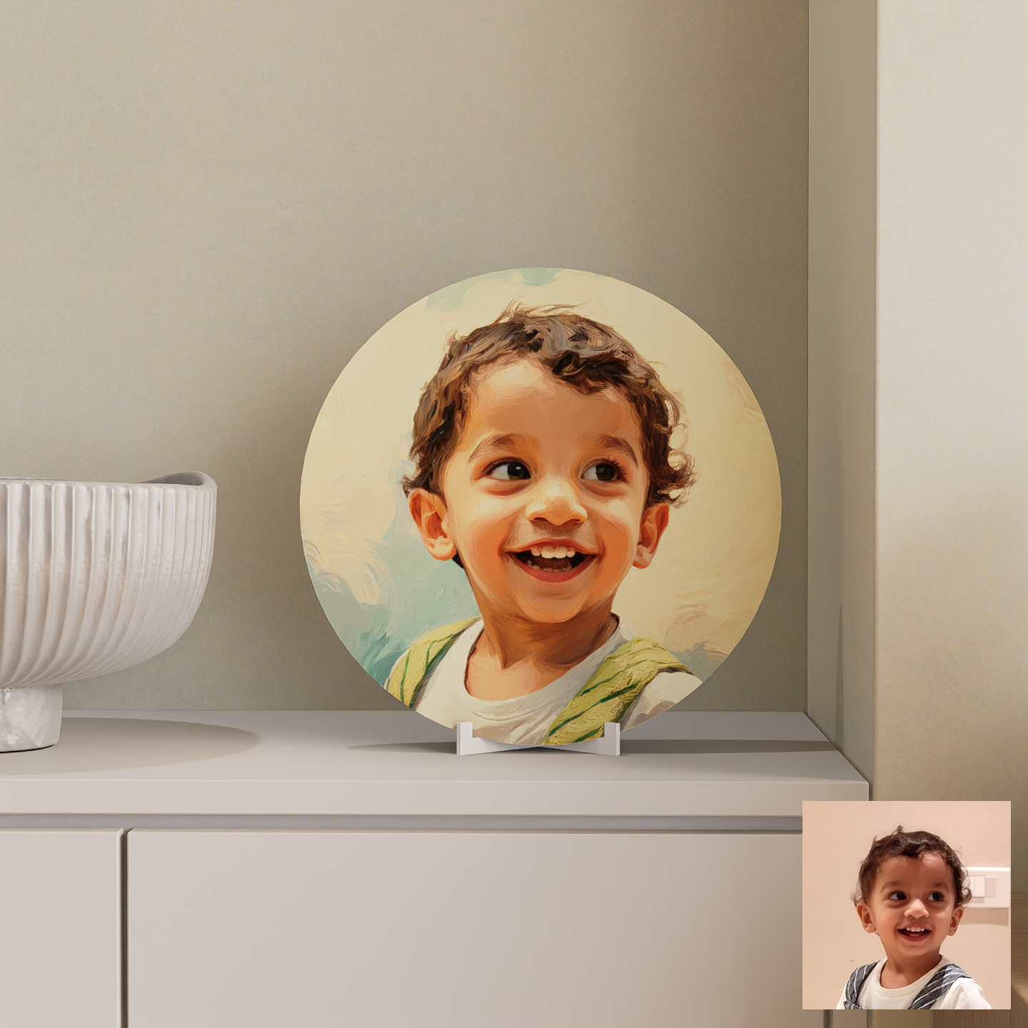Personalized decor plate with stand