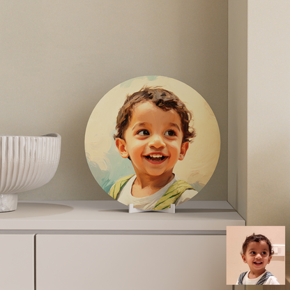Personalized decor plate with stand