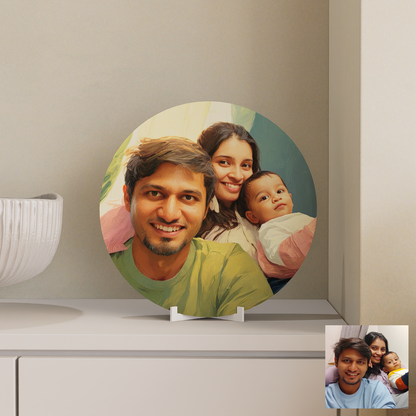 Personalized decor plate with stand