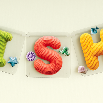 Personalized name Bunting/garland - Knitted look