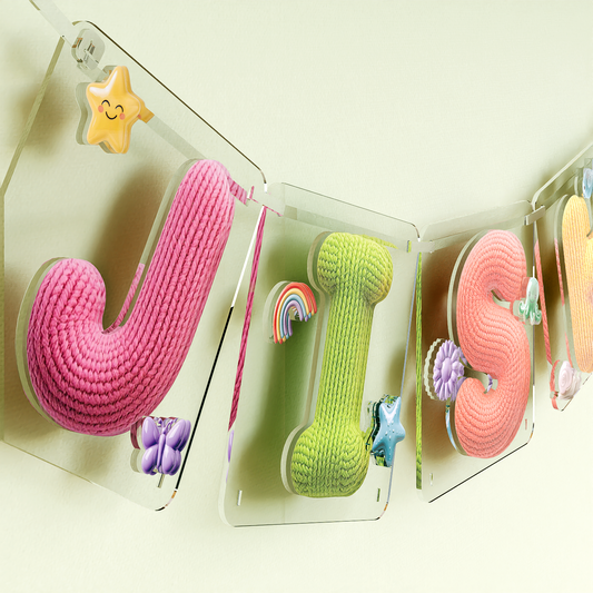Personalized name Bunting/garland - Knitted look