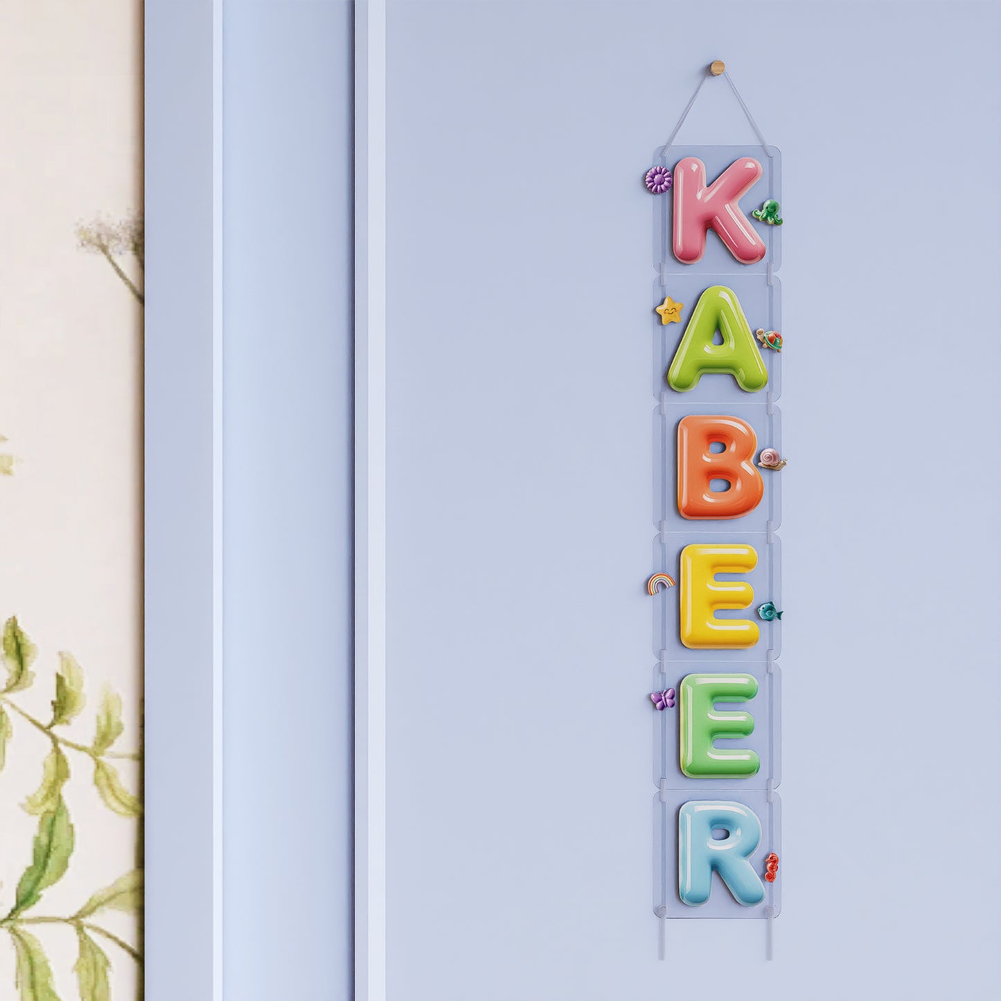 Personalized name vertical hanging - Ceramic look