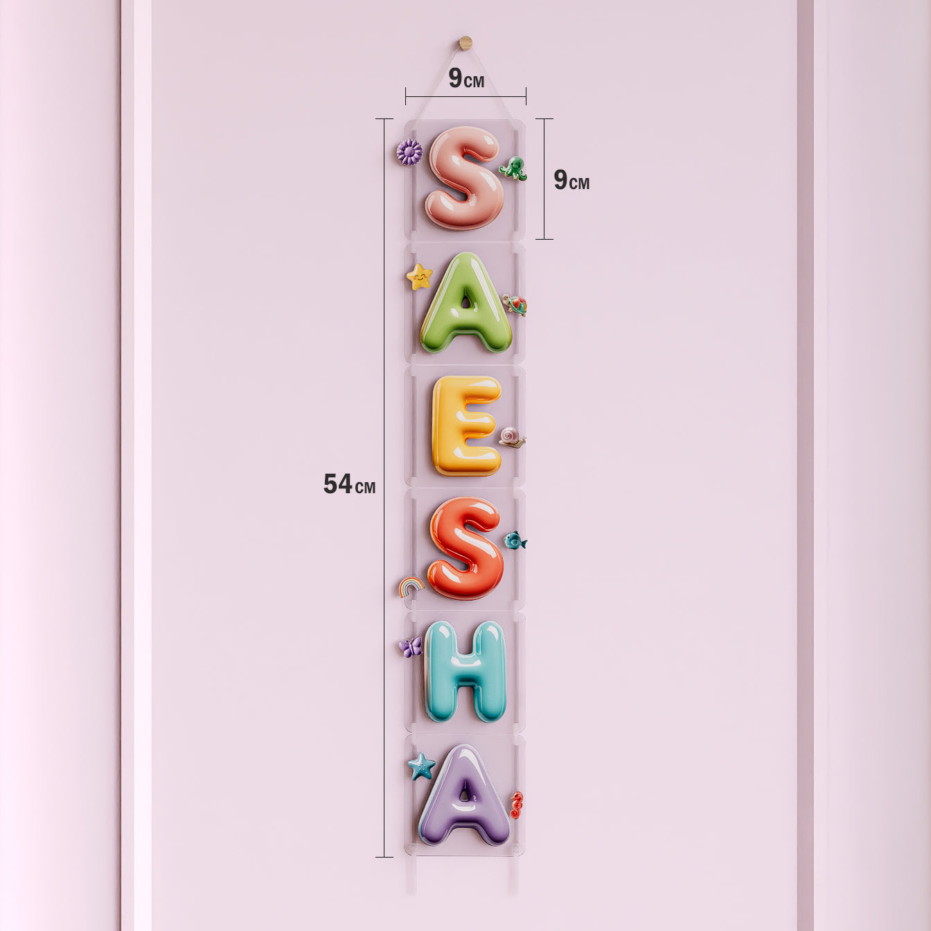 Personalized name vertical hanging - Ceramic look