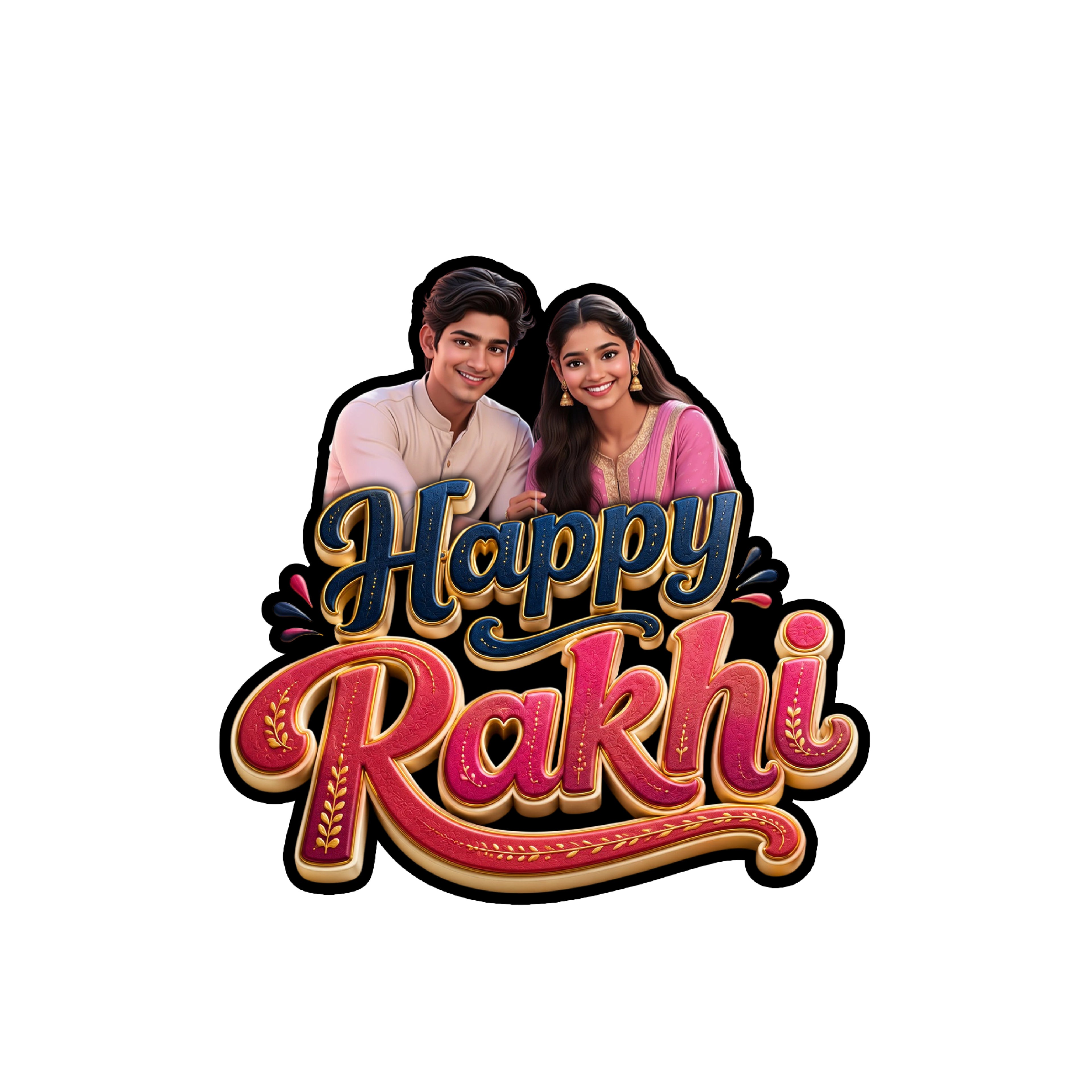 Happy Rakhi — Personalized Fridge Magnet 02