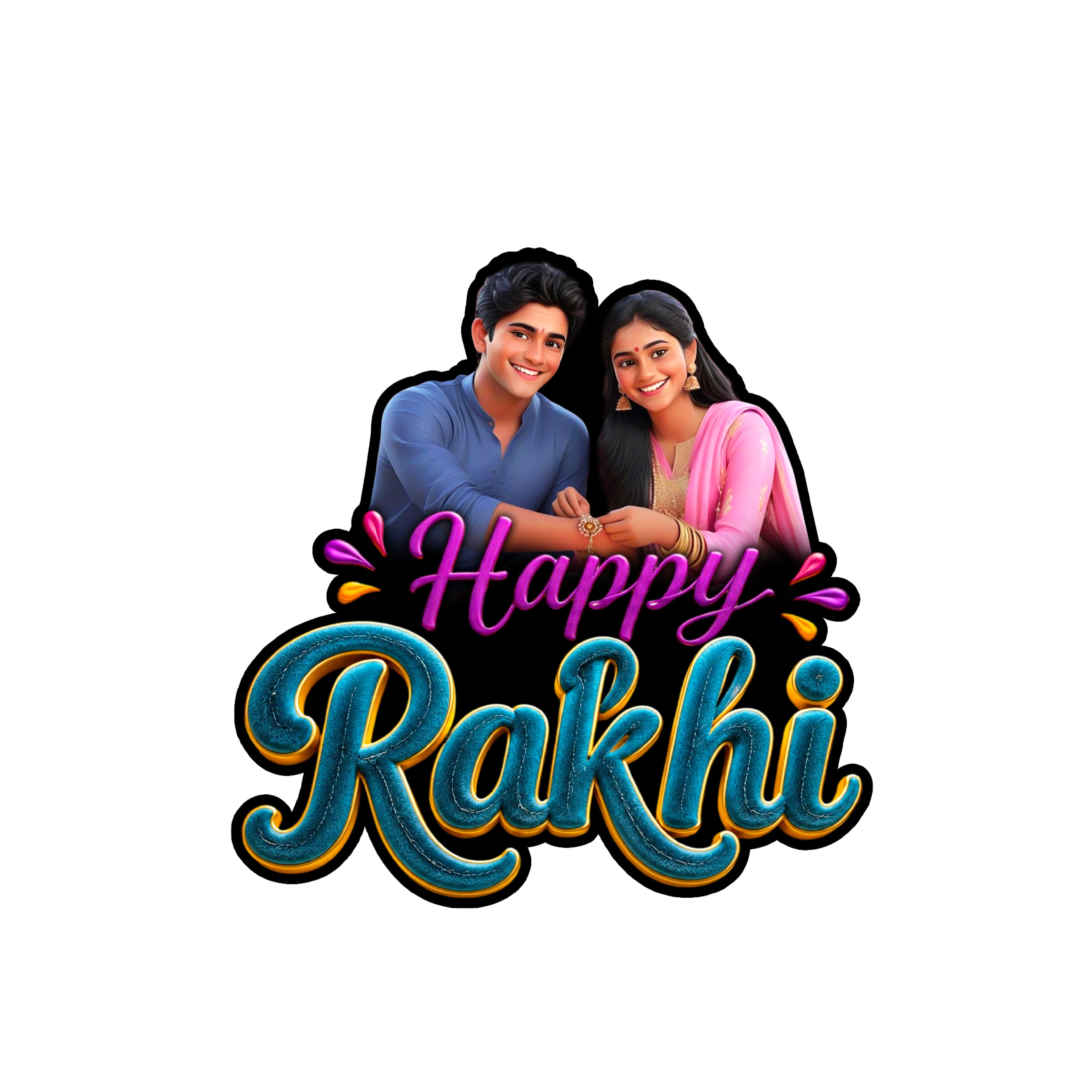 Happy Rakhi — Personalized Fridge Magnet 03