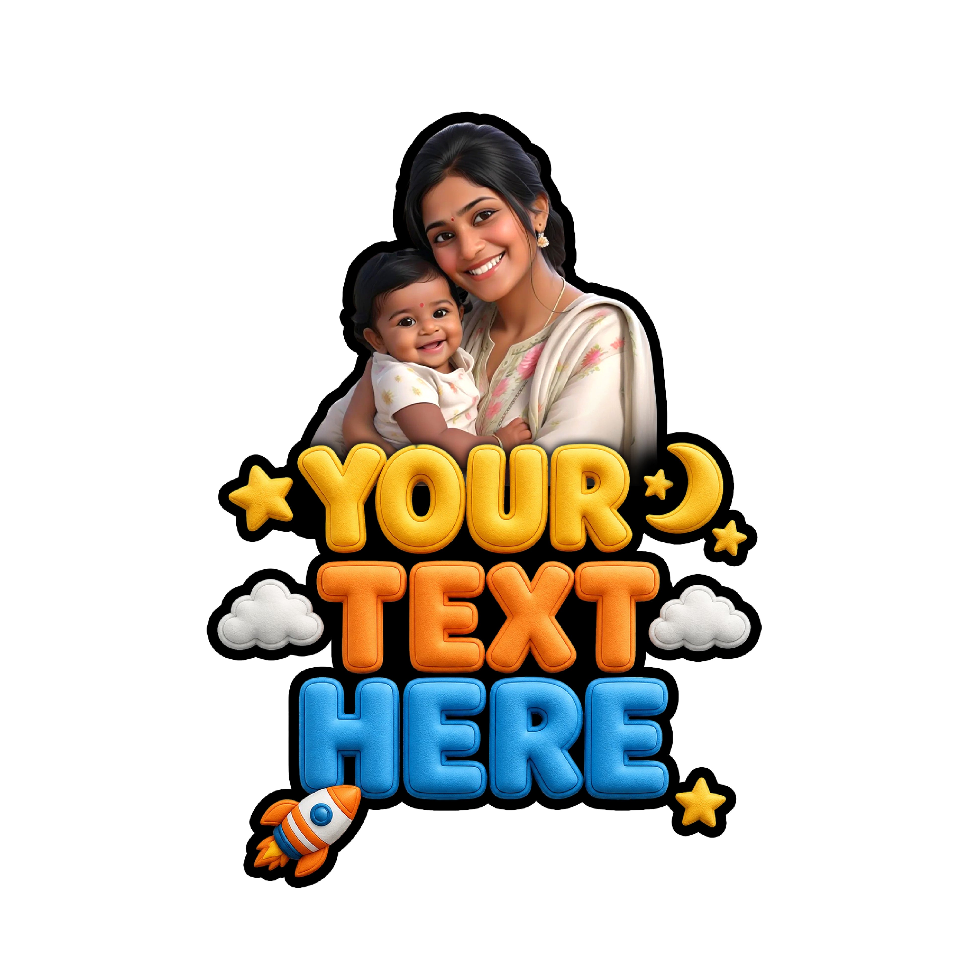 Personalized Fridge Magnet With Photo & Custom Text - Style 06
