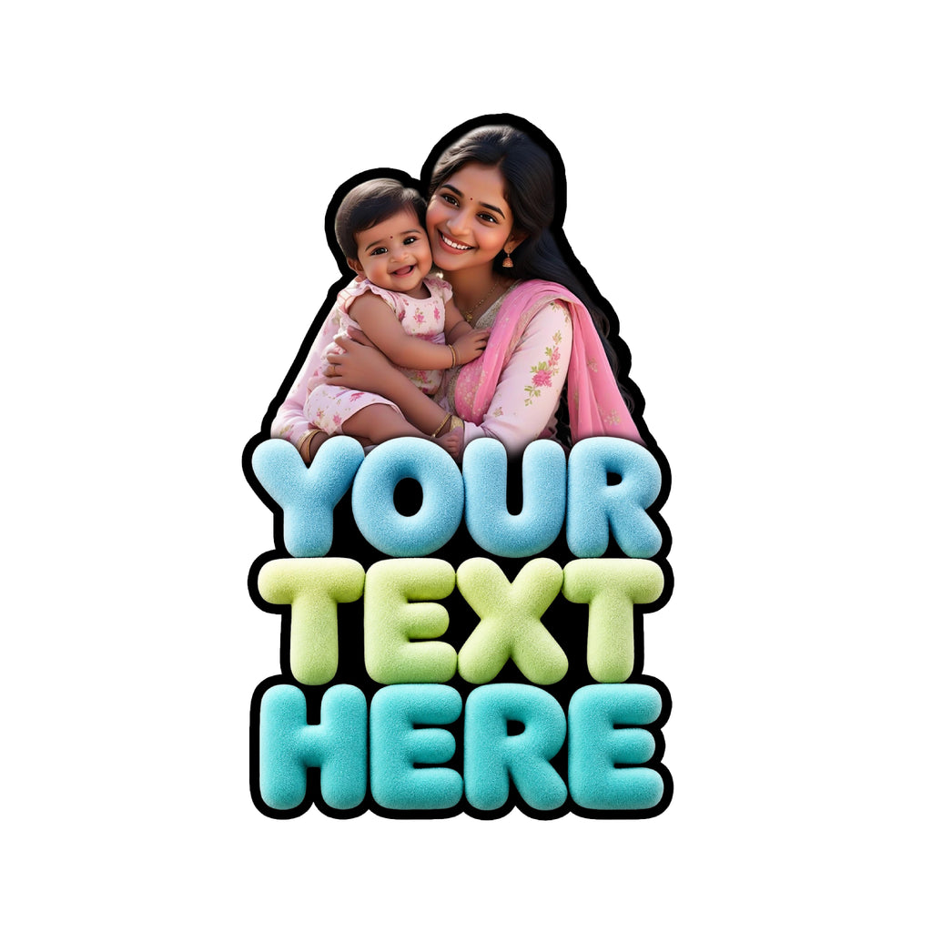 Personalized Fridge Magnet With Photo & Custom Text - Style 04