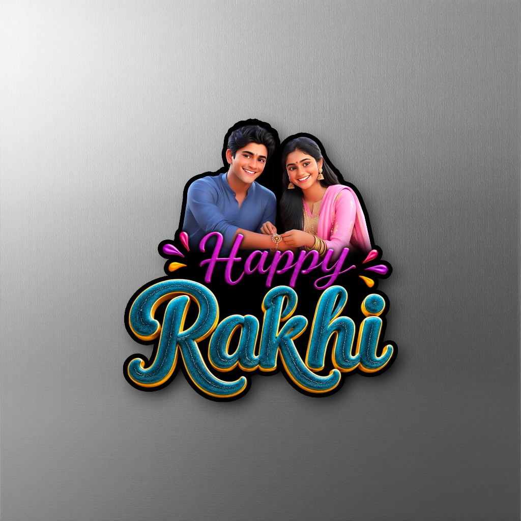 Happy Rakhi — Personalized Fridge Magnet 03