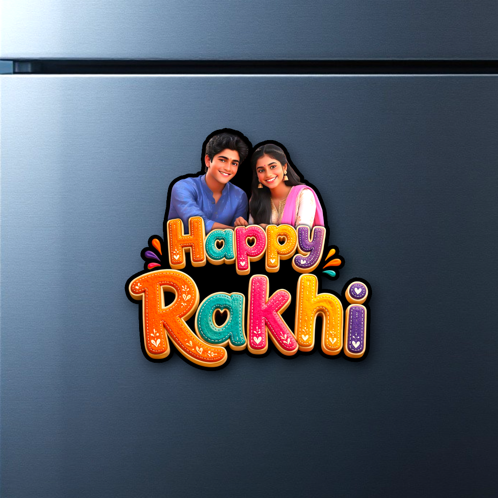 Happy Rakhi — Personalized Fridge Magnet 04