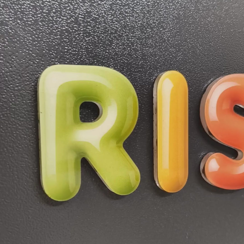 Kids nameplate fridge magnet - Ceramic look