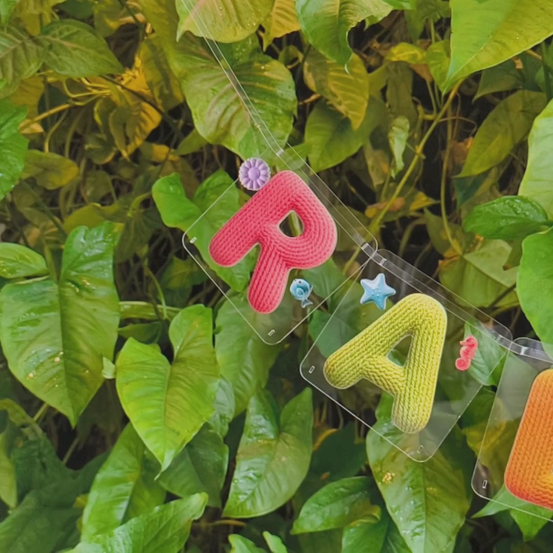 Kids nameplate horizontal - Knitted look