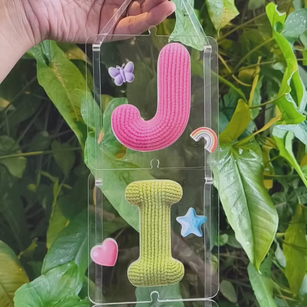 Kids nameplate vertical - Knitted look